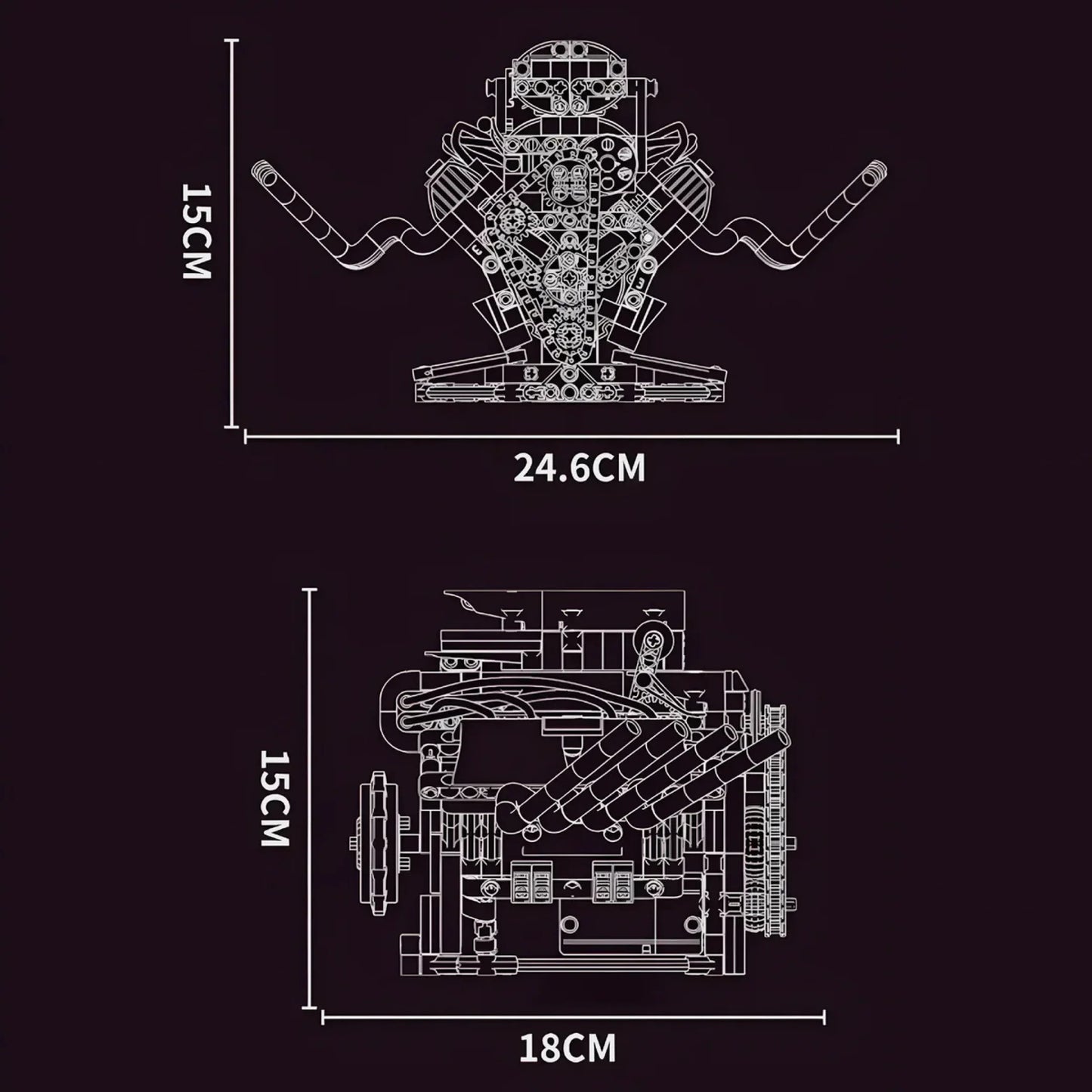 Motor V8 (665 peças)