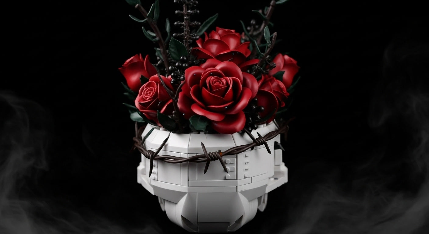 Crânio com Rosas vermelhas (1161 peças)