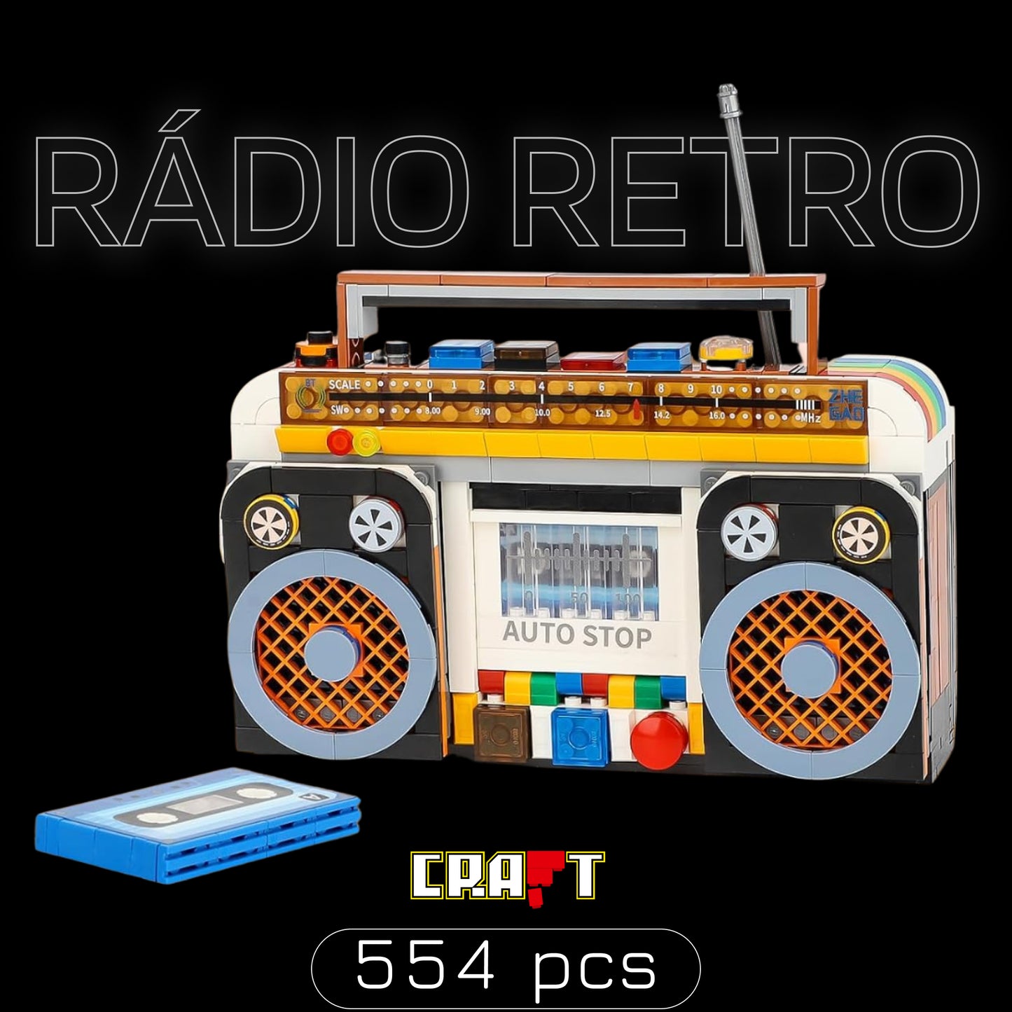 Rádio Retrô 1990's (554 micro-peças)