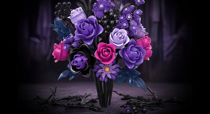 Buquê de Flores roxas (822 peças)