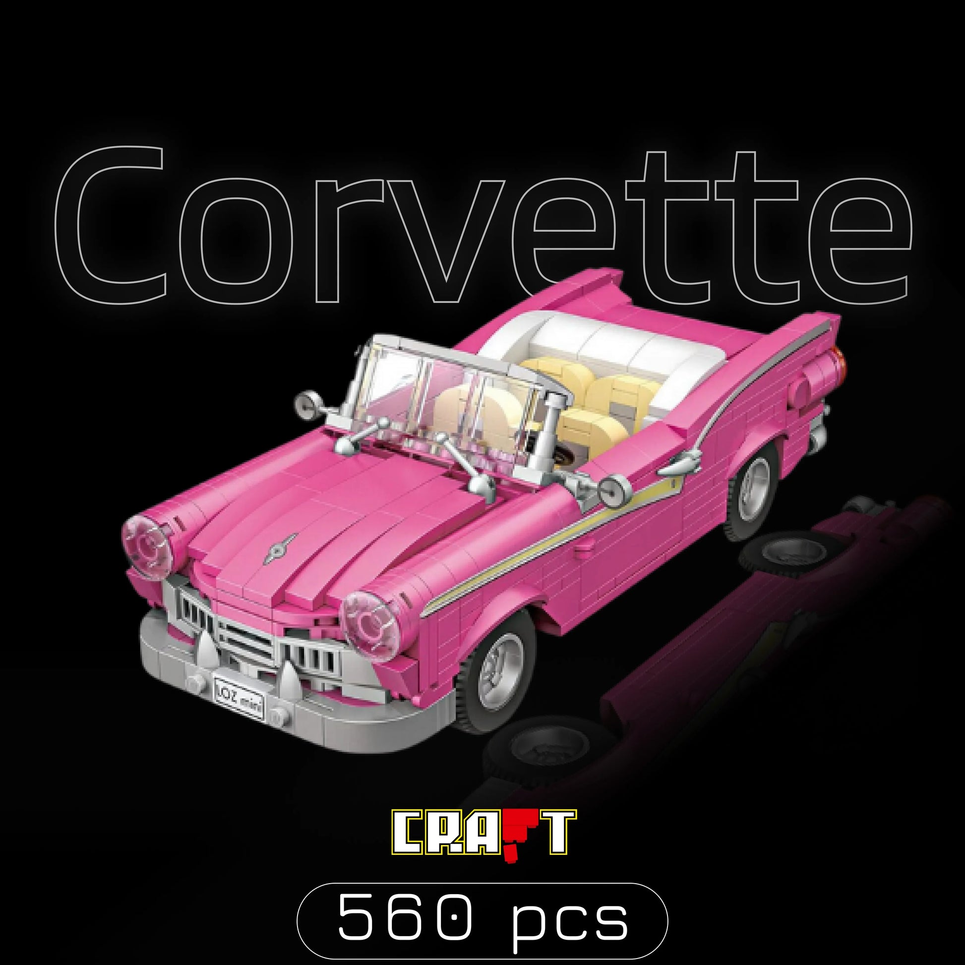 Corvette Rosa da Barbie (560 micro-peças) - Brics Craft