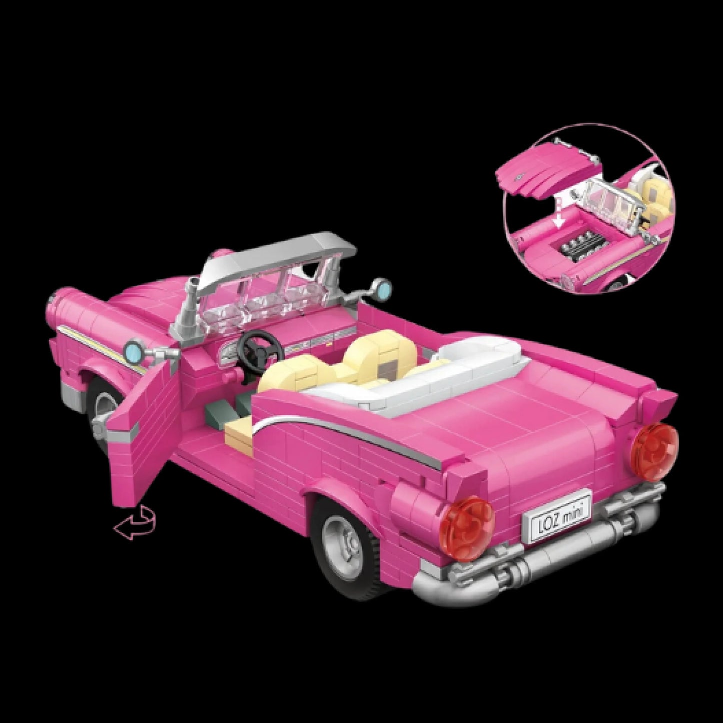 Corvette Rosa da Barbie (560 micro-peças) - Brics Craft
