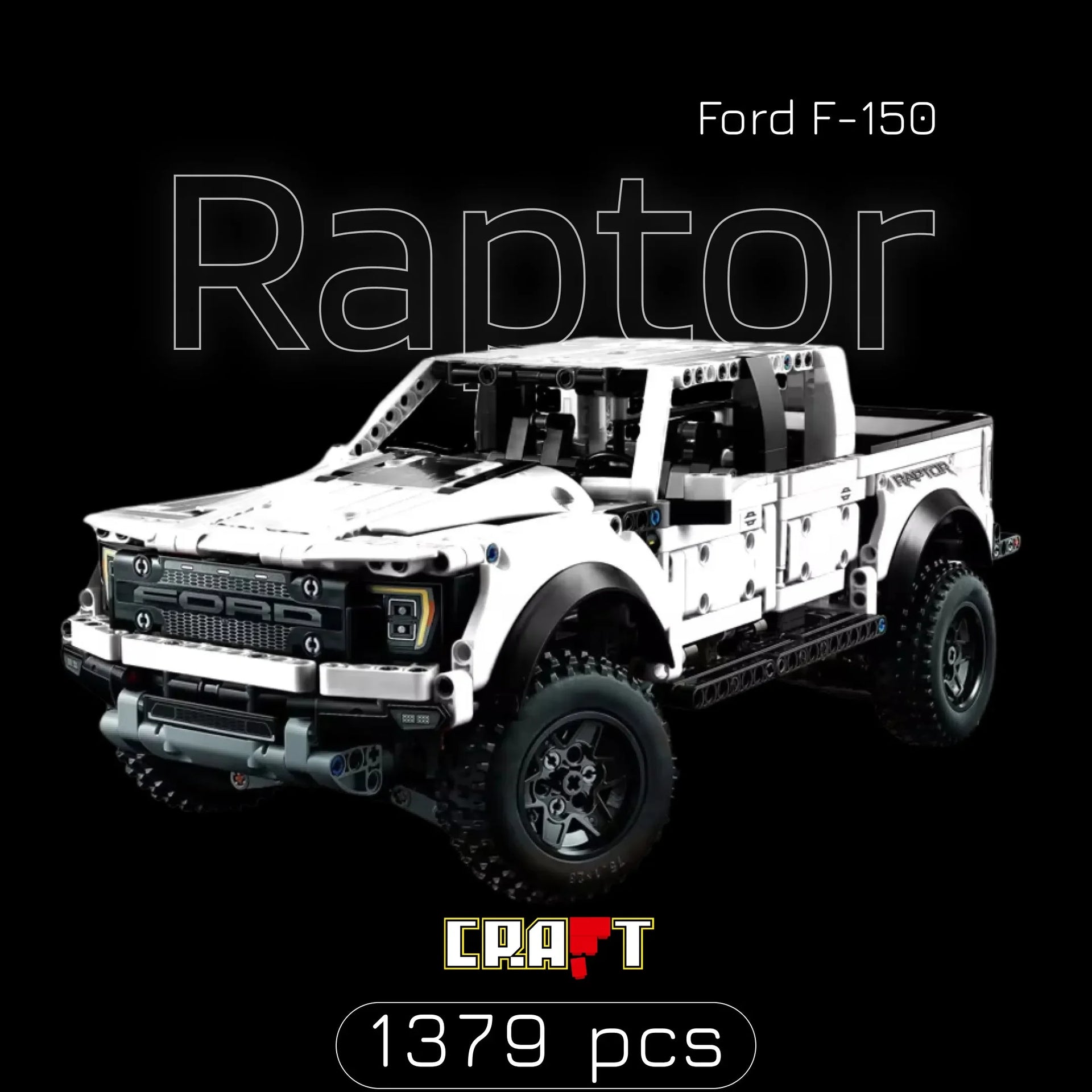 Ford F-150 Raptor Branca (1379 pçs) – Brics Craft Inc., image size:1920x1920