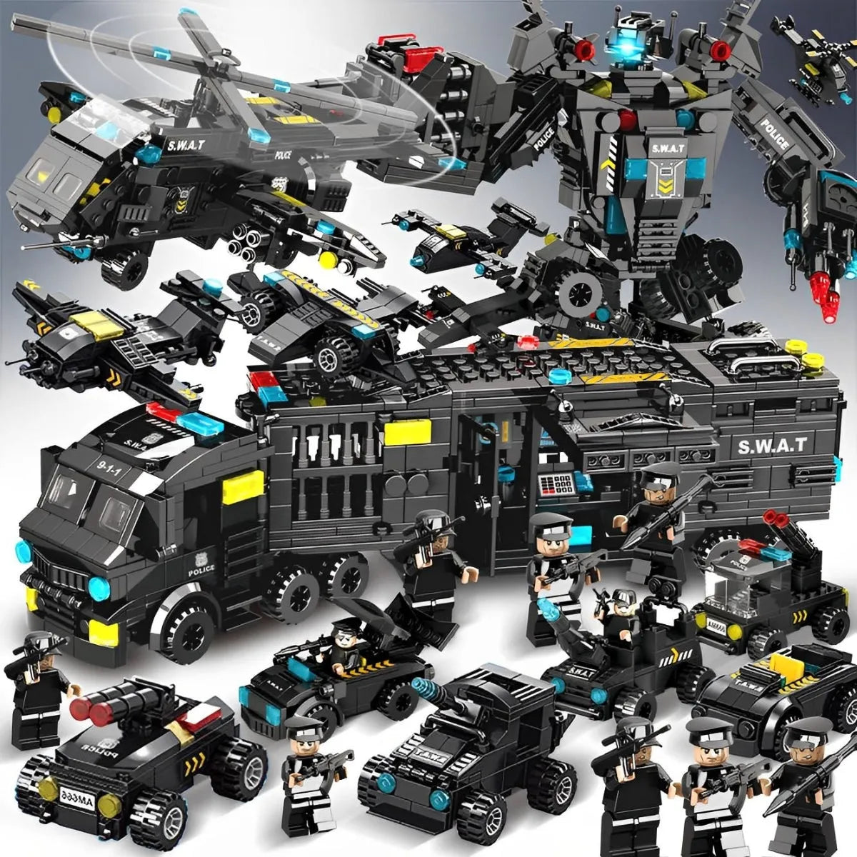 Helicóptero, Transformers e Caminhão (51 Brinquedos em 3) - Brics Craft