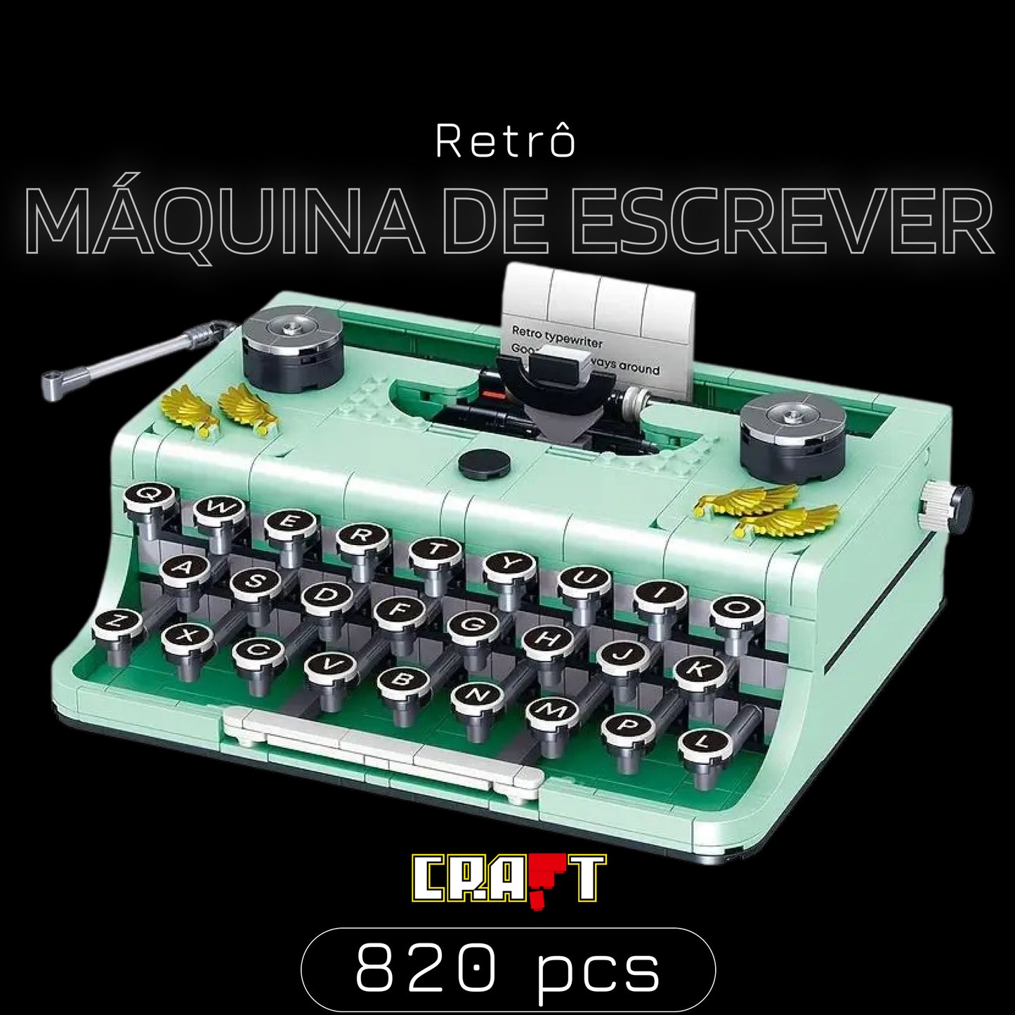 Máquina de Escrever Retrô (820 micro-peças)