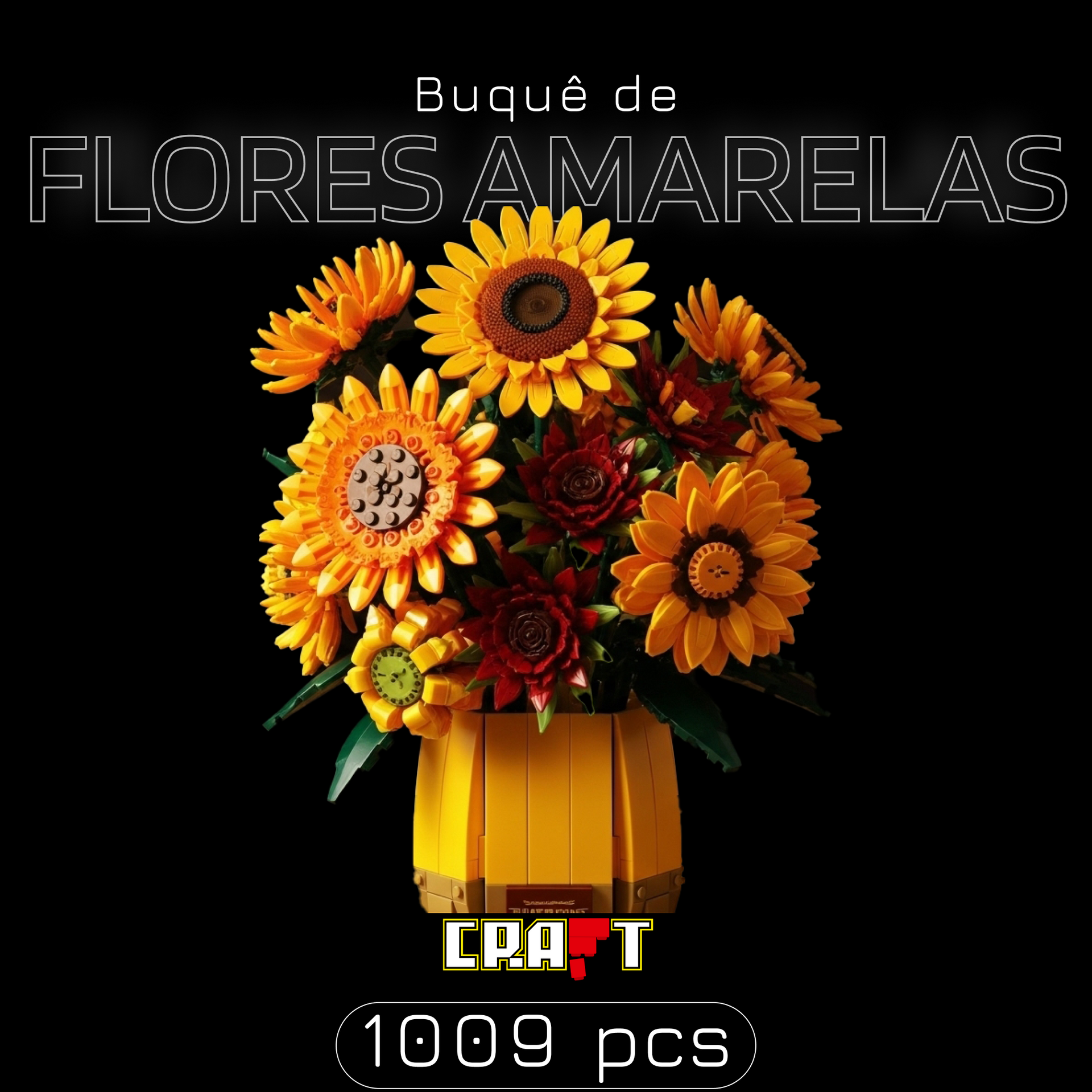 Buquê de Flores amarelas (1009 peças) – Brics Craft Inc., image size:1920x1920